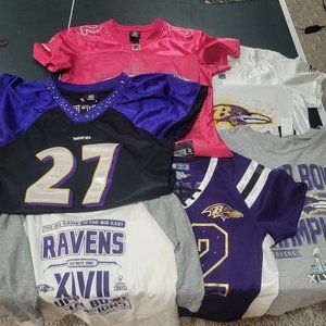 Lot of 6 NFL Baltimore Ravens Reebok Nike  Ladies Jerseys and Shirts
